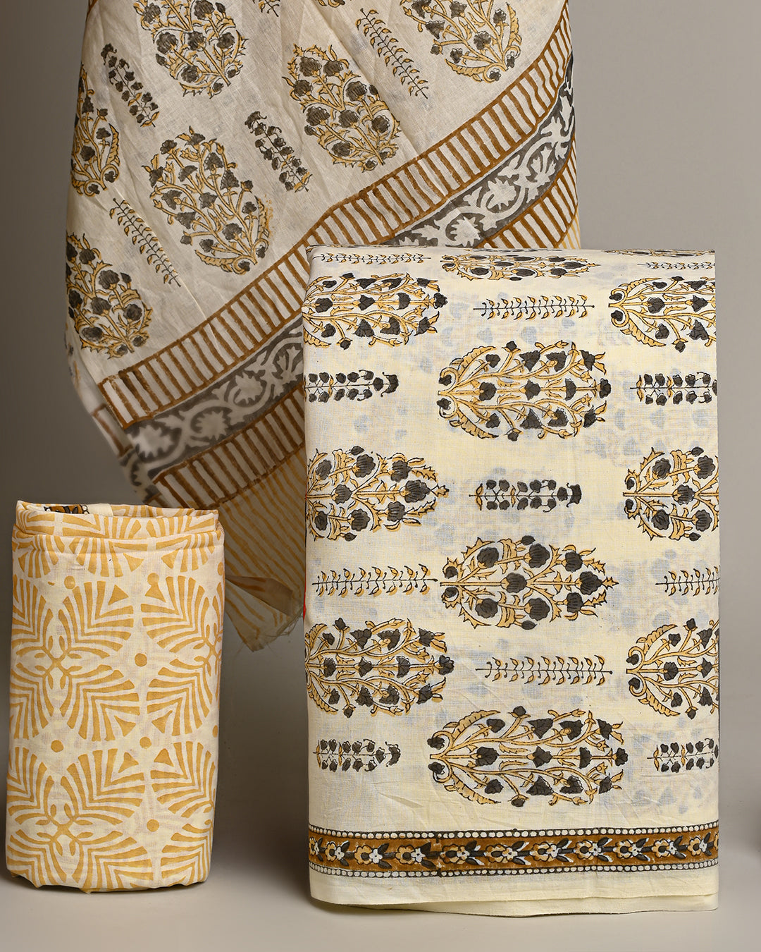 Elegant Brown Boota Print cotton Suit With Cotton Dupatta EACOTMU05