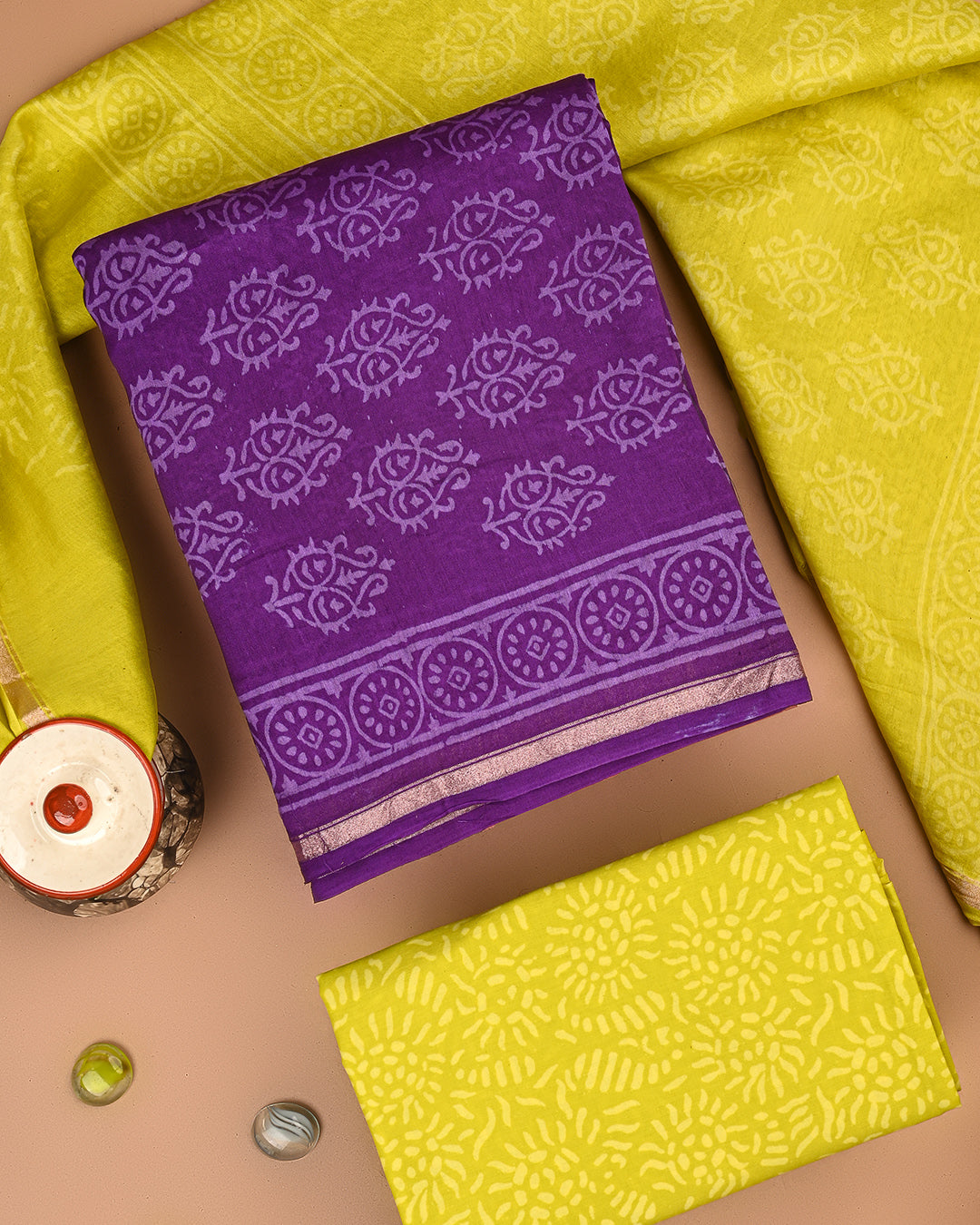 Exclusive Discharge Print Chanderi Silk Suit Set (EACHACH21)