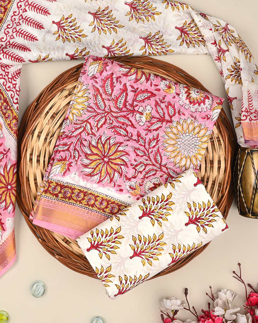 Premium Sanganeri Print Maheshwari Silk Suit (EAMAHMA04)