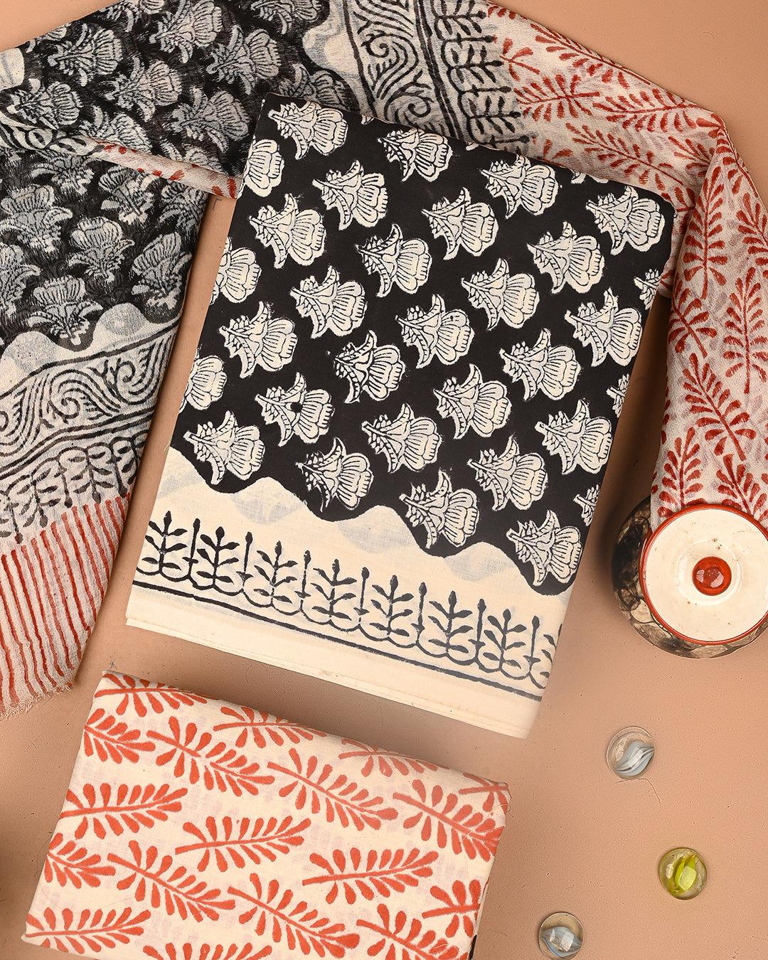 Premium Sanganeri Printed Cotton Suit With Chiffon Dupatta (BSCOTCH91)