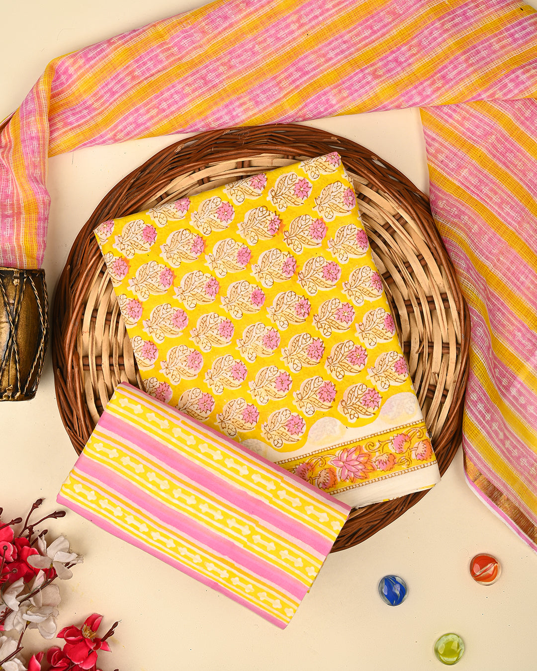 Exclusive Hand Block Print Cotton Suit With Kota Dupatta EACOTKO76