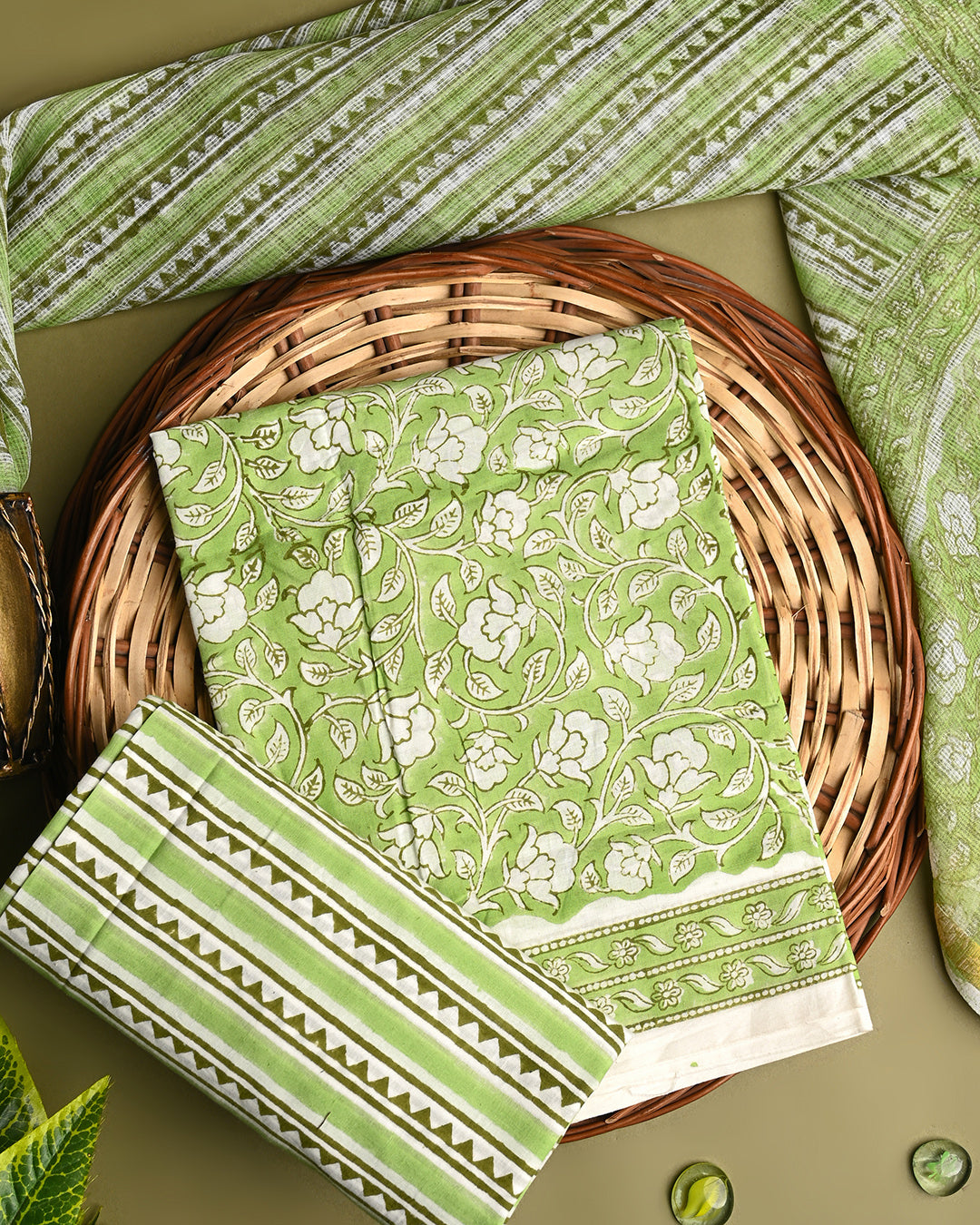 Beautiful Hand Block Print Cotton Suit With Kota Doria Dupatta (EACOTKO05)