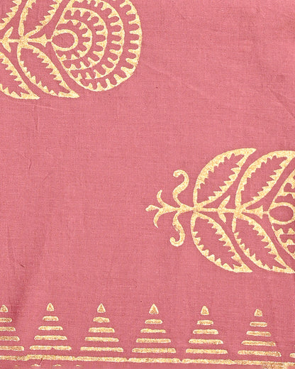 New  Pink Discharge Cotton Suit With Cotton Dupatta(EACOTMU43)
