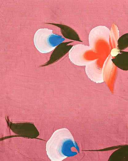 New Pink  Floral Hand Block Printed Cotton Suit With Cotton Dupatta(EACOTMU62)