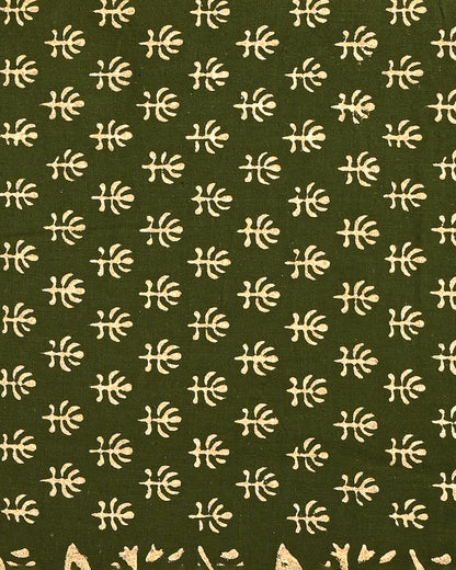 Exclusive Dark Green  Cotton Suit With Cotton Dupatta(EACOTMU45)