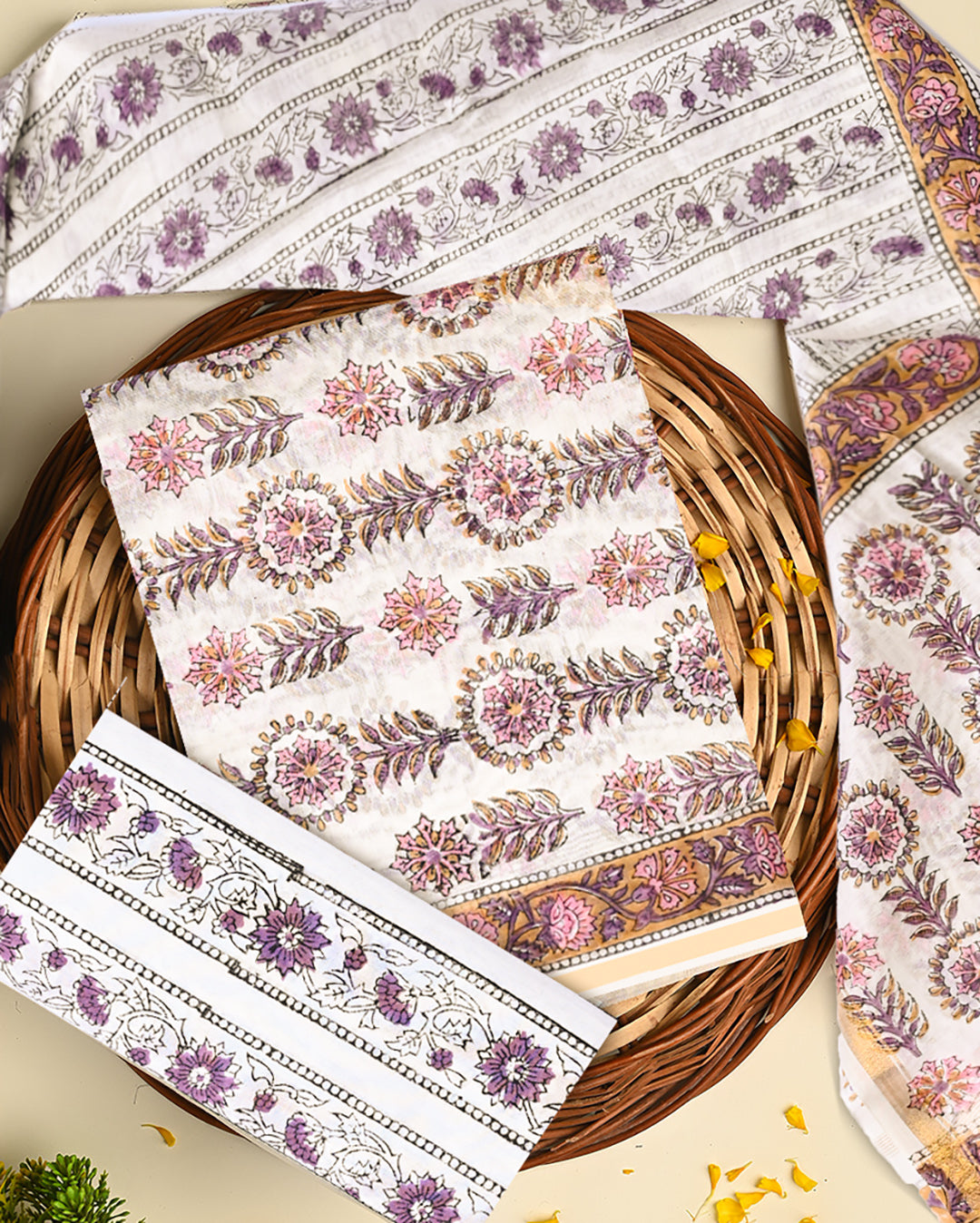Elegant Sanganeri Print Chanderi Silk Suit Set (BSCHACH14)