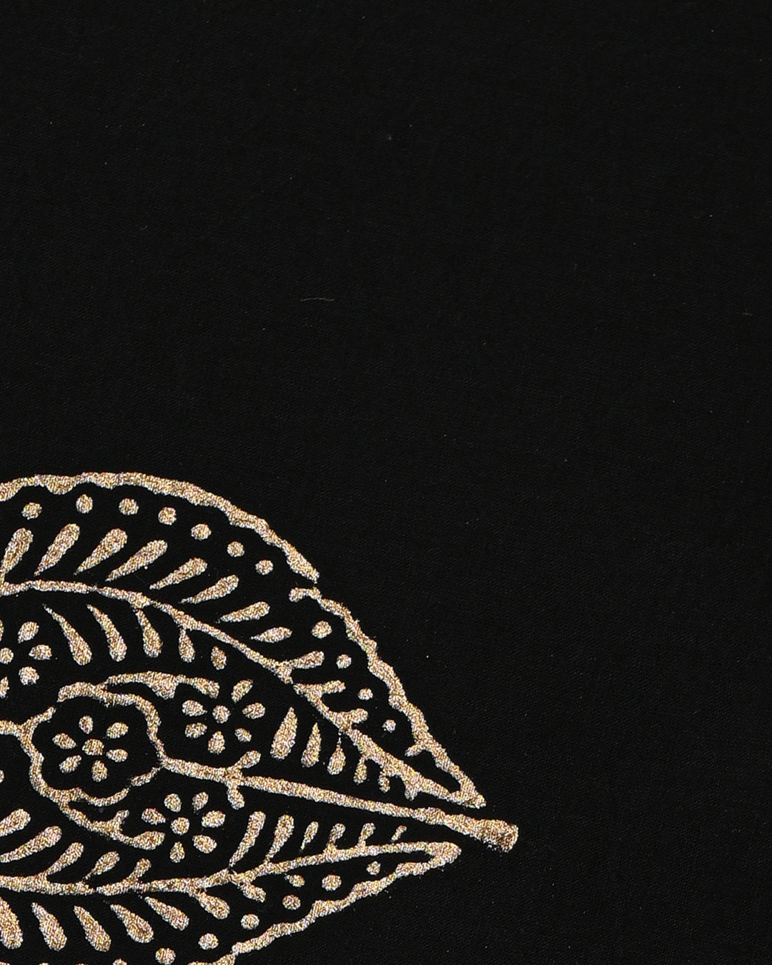 Premium Black Hand Block Elegant Gold Print Cotton Suit With Kota Dupatta (BSCOTKO08)