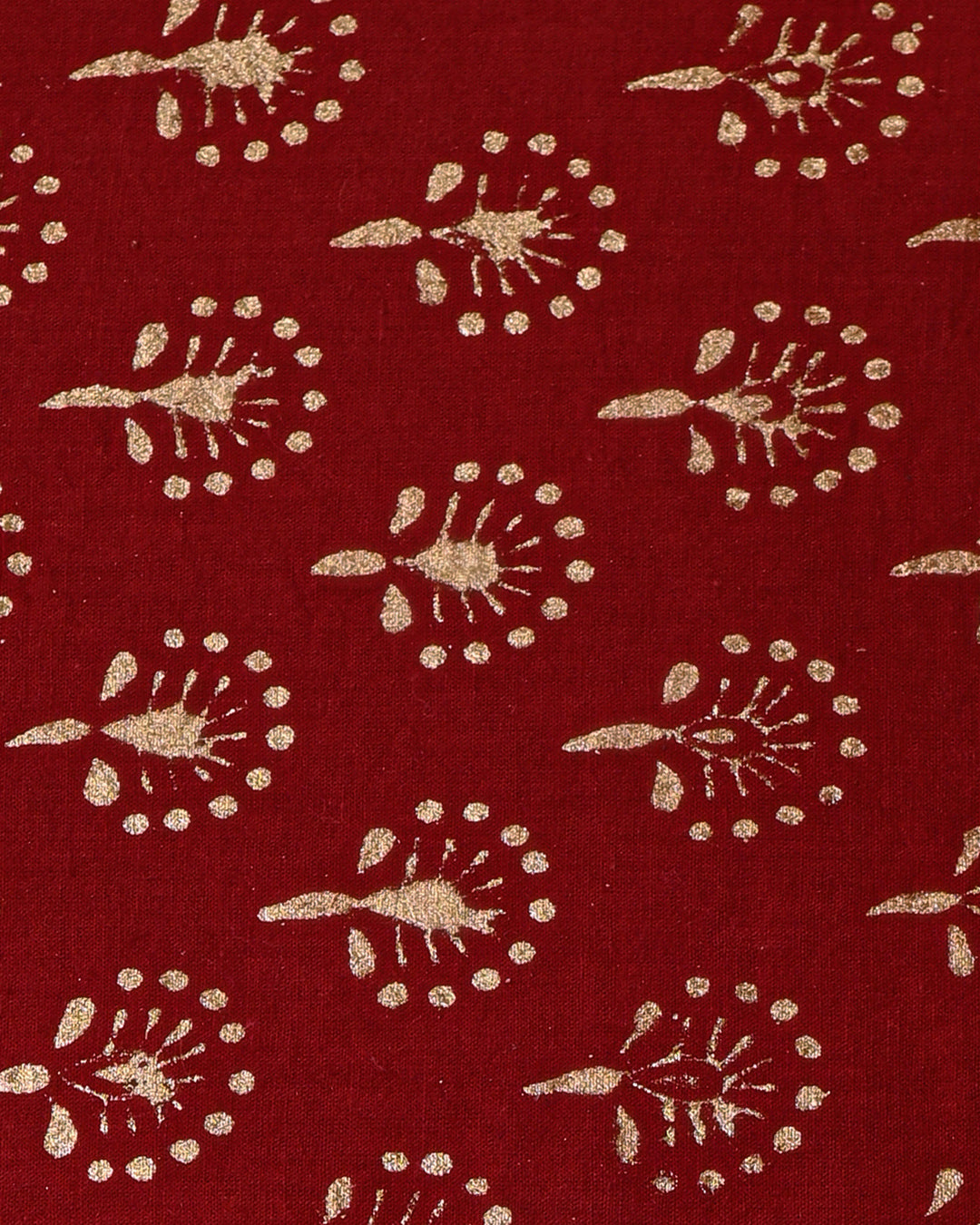 Hand Block Elegant Gold Print Cotton Suit With Kota Dupatta (BSCOTKO33)