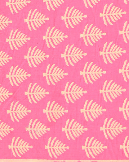 Premium Pink and White Discharge Print Cotton Suit With Cotton Dupatta (BSCOTMU13)