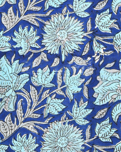 Exclusive  Blue Hand Block Print Cotton Suit With Kota Dupatta(BSCOTKO02)