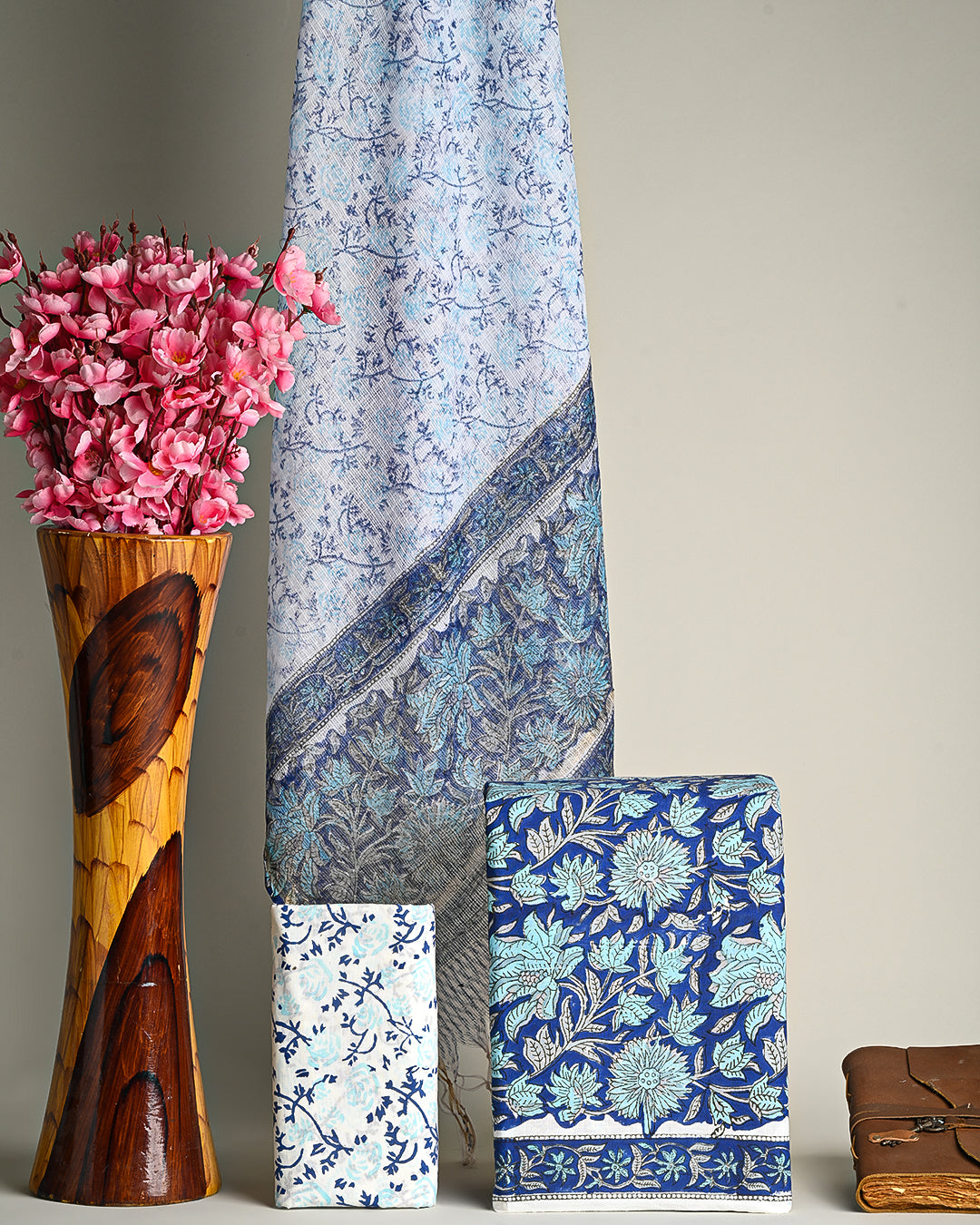Exclusive  Blue Hand Block Print Cotton Suit With Kota Dupatta(BSCOTKO02)