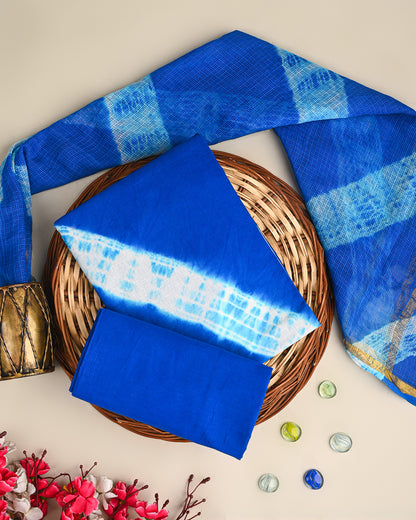 Exclusive Tie and Dye Print Cotton Suit With Kota Doria Dupatta(BSCOTKO82)
