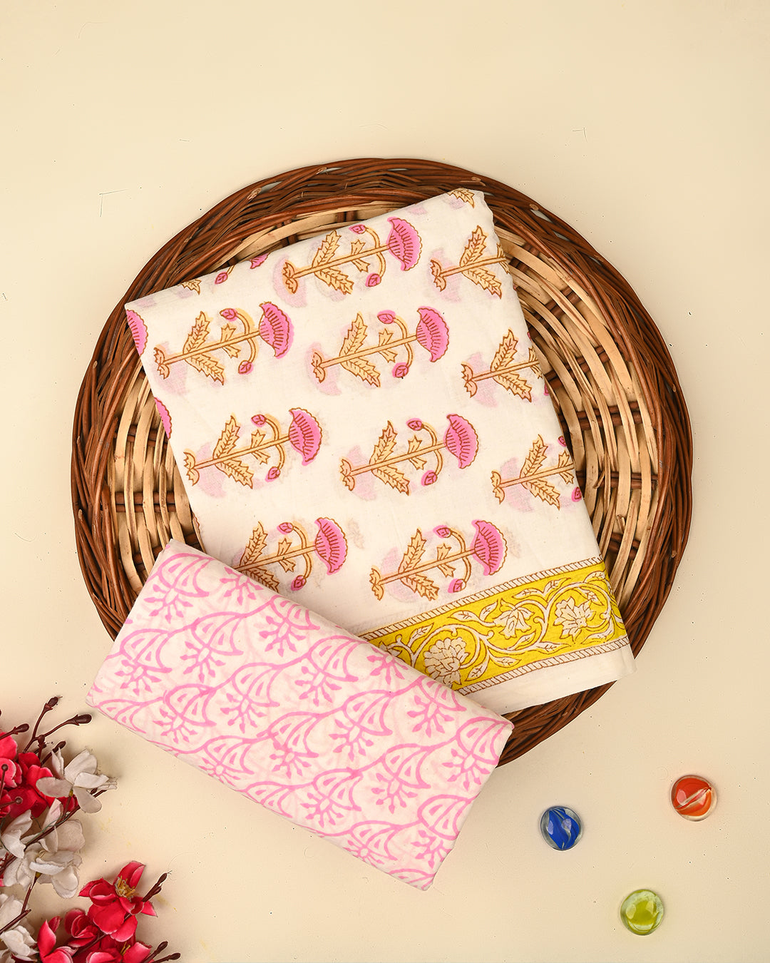 Elegant Cotton Suit Top And Bottom Set (EATB53)