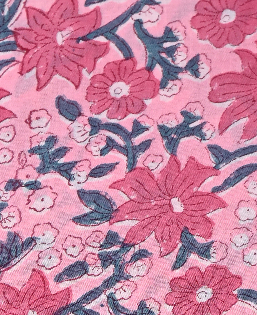 Exclusive  Pink Sanganeri Print Cotton Suit With Kota Doria Dupatta (EACOTKO32)
