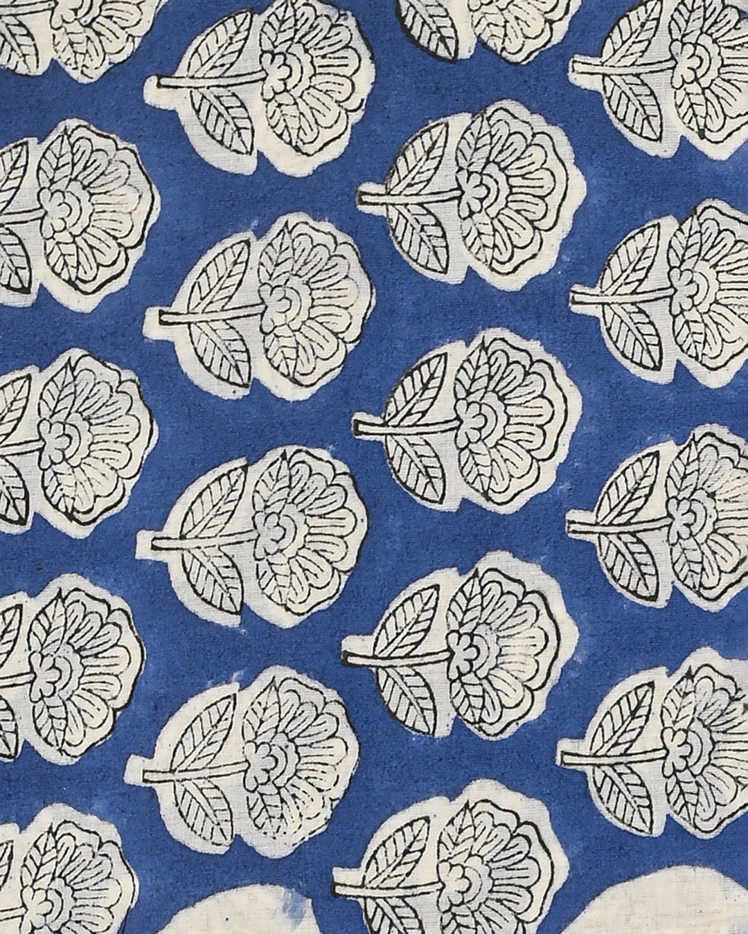 Premium Blue Hand Block Printed Cotton Suit With Kota Doria Dupatta BSCOTKO11