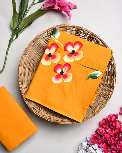 Premium Hand Painted Cotton Suit Top And Bottom Set (BSTB110)