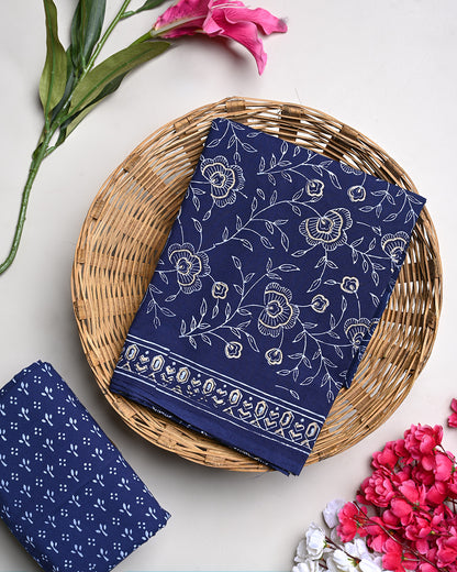 New Elegant Hand Block Print Cotton Suit Top And Bottom Set (BSTB103)