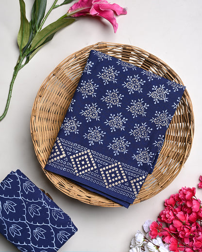 New Elegant Hand Block Print Cotton Suit Top And Bottom Set (BSTB104)