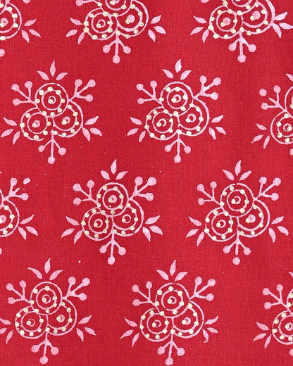 Traditional Hand Block Print Cotton Suit Top And Bottom Set (BSTB99)
