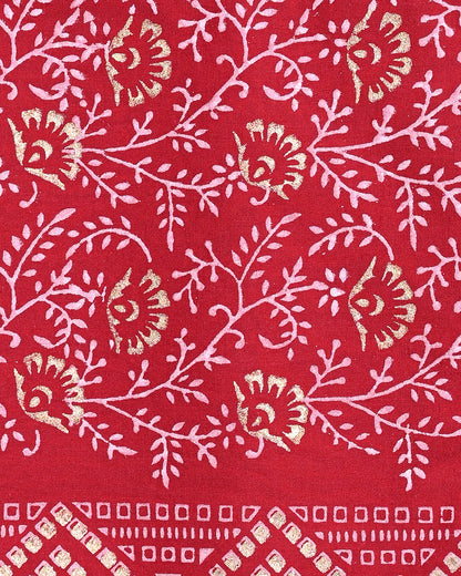 New Elegant Hand Block Print Cotton Suit Top And Bottom Set (BSTB100)