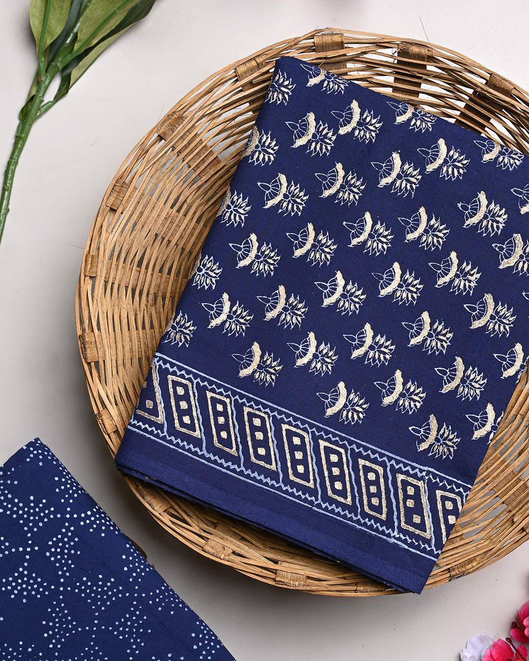New Elegant Hand Block Print Cotton Suit Top And Bottom Set (BSTB101)