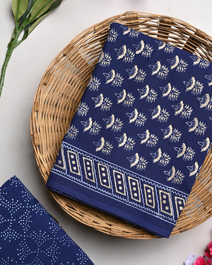 New Elegant Hand Block Print Cotton Suit Top And Bottom Set (BSTB101)