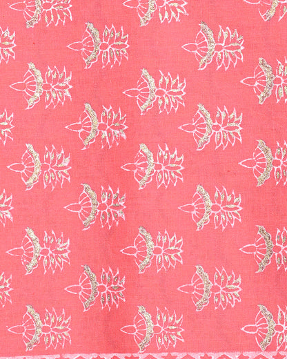 Exclusive Hand Block Print Cotton Suit Top And Bottom Set (BSTB112)
