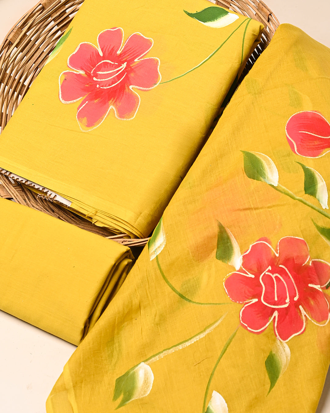 Exclusive Hand Painted Cotton Suit With Cotton Dupatta (BSCOTMU131)
