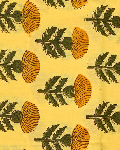 Elegant  Yellow Cotton Suit With Kota Doria Dupatta EACOTKO28