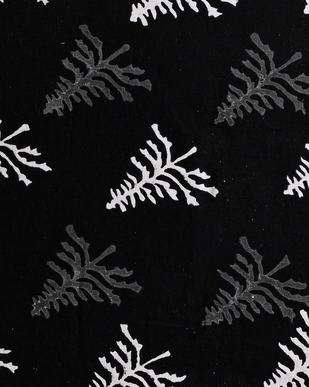 Traditional Black And White Print Cotton Suit With Mulmul Dupatta (BSCOTMU31)