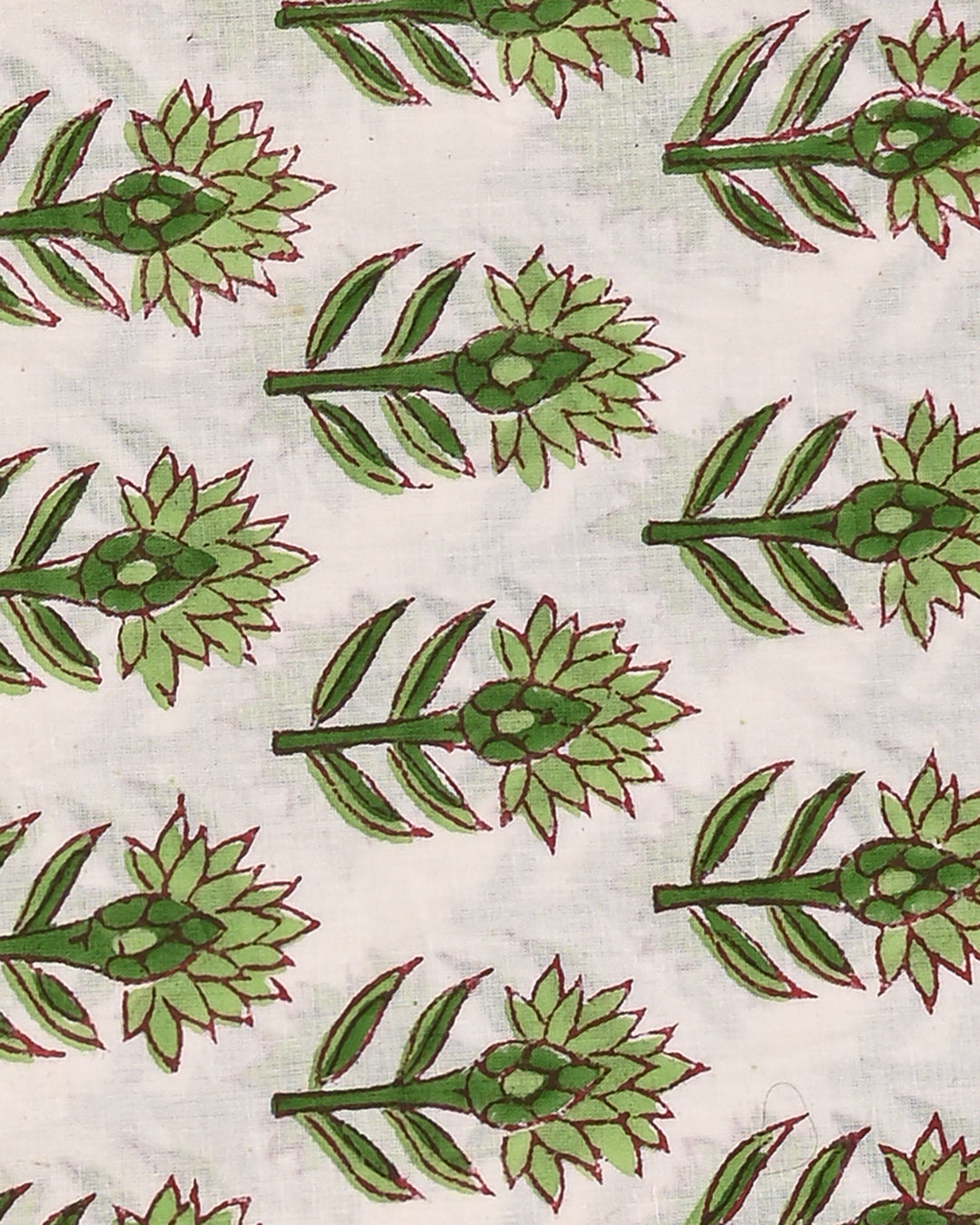 Premium White and Green  Cotton Suit With Cotton Dupatta(EACOTMU30)