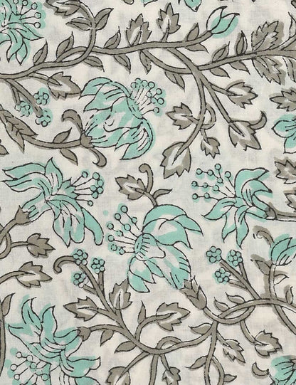 Elegant Hand Block Printed Cotton Suit With Cotton Dupatta (BSCOTMU38)