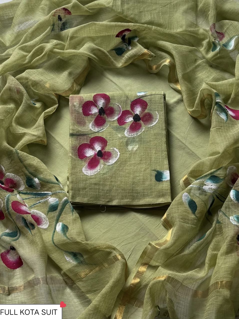 Kota Doria Suit With Kota Dupatta – Exclusive Full Unstitched Suit(BSKD16)