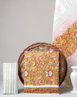 Traditional Hand Block Print Cotton Sets With Chiffon Dupatta EACOTCH03