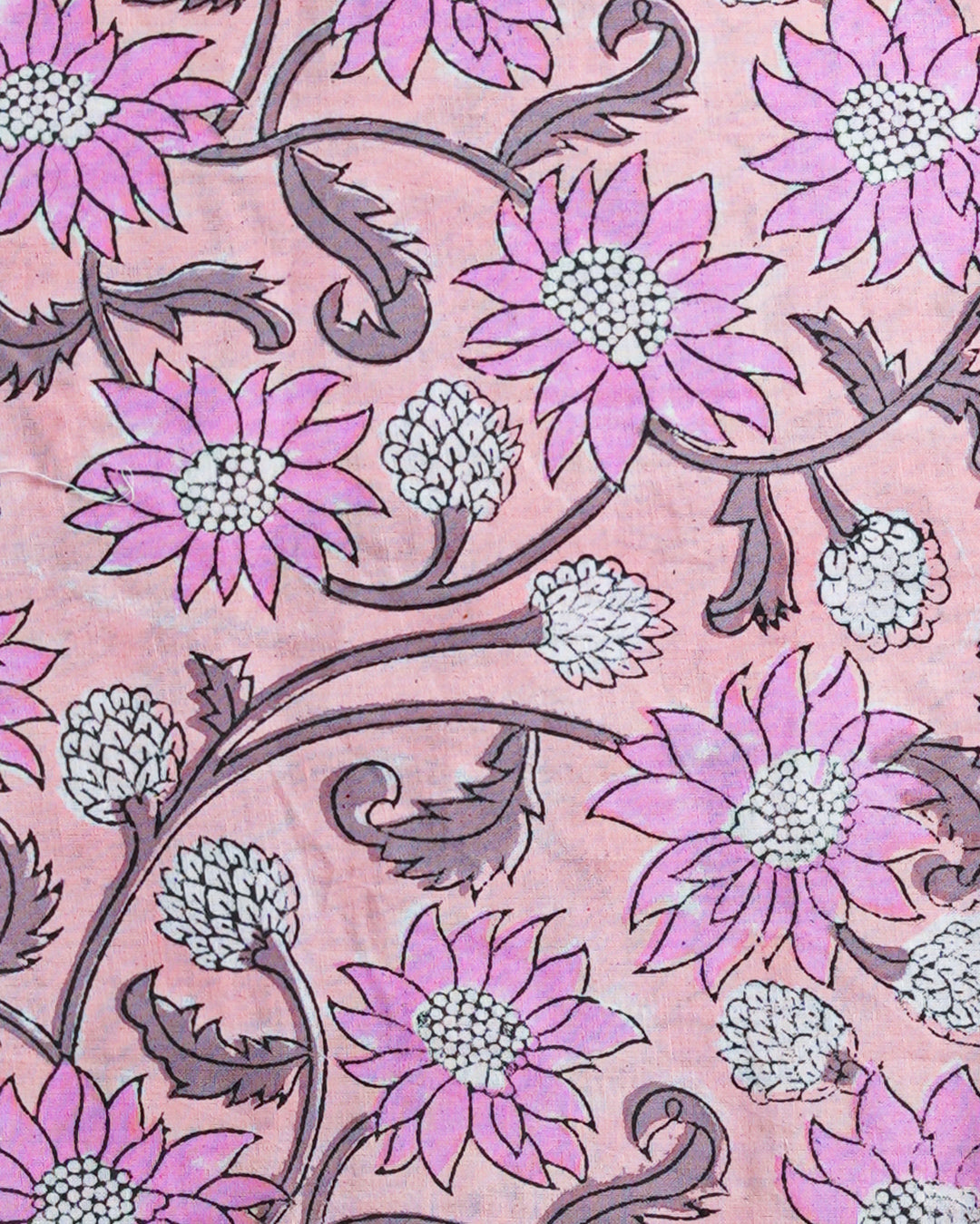 Traditional Pink Hand Block Print Cotton Sets With Chiffon Dupatta EACOTCH25
