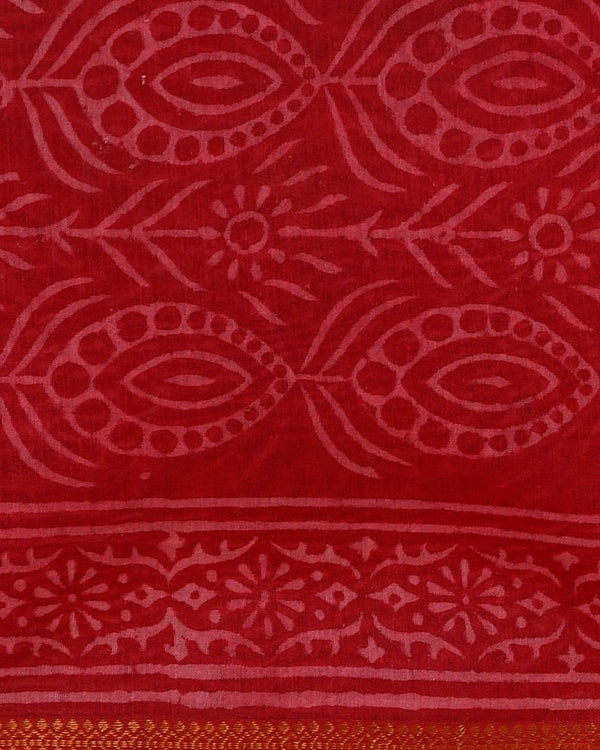 Elegant Hand Block Printed Maheshwari Silk Suit Set With  Maheshwari Silk Dupatta(EAMAHMA25)