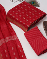 Exclusive Discharge Print Premium Hand Print Maheshwari Silk Suit Set (EAMAHMA16)