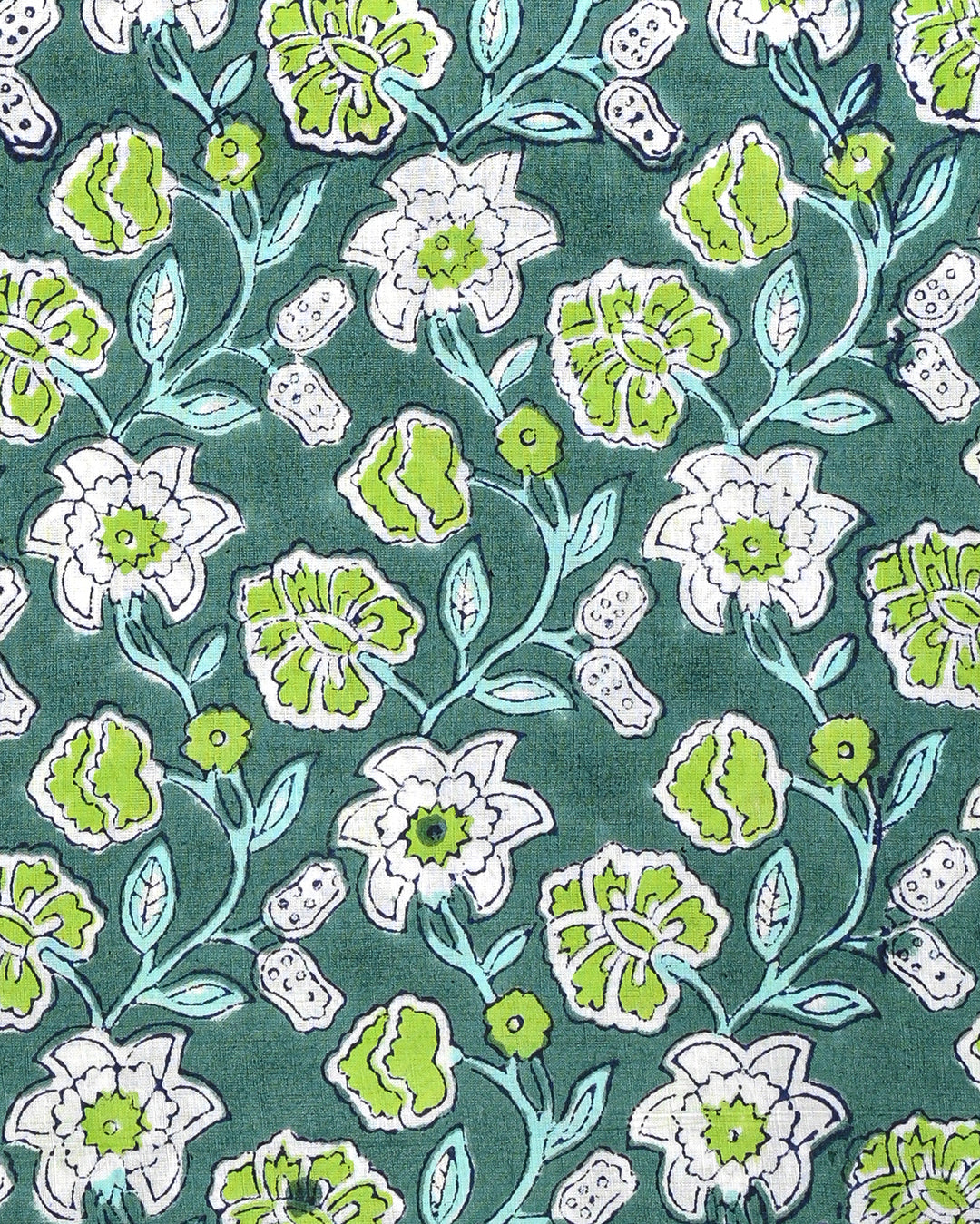 Designer Green  Sanganeri Print Cotton Suit With Cotton Dupatta COCOTMU01