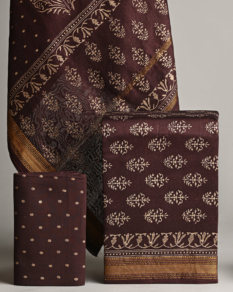 Elegant Sanganeri Print Maheshwari Silk Suit  (EAMAHMA21)