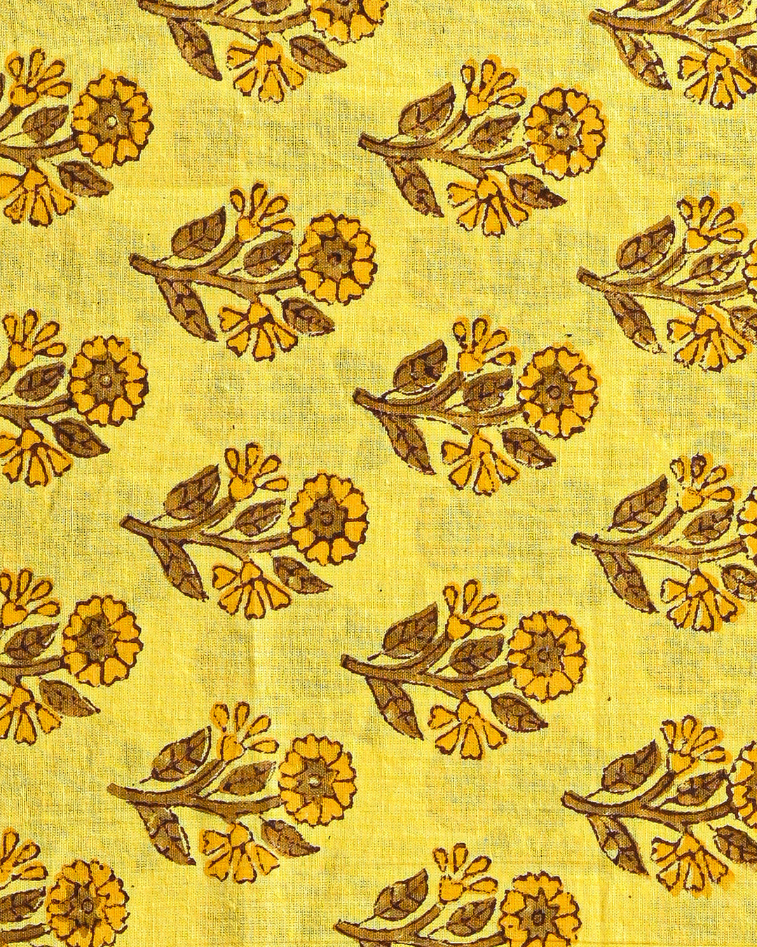 Designer  Yellow Sanganeri Print Cotton Suit With Cotton Dupatta EACOTMU27
